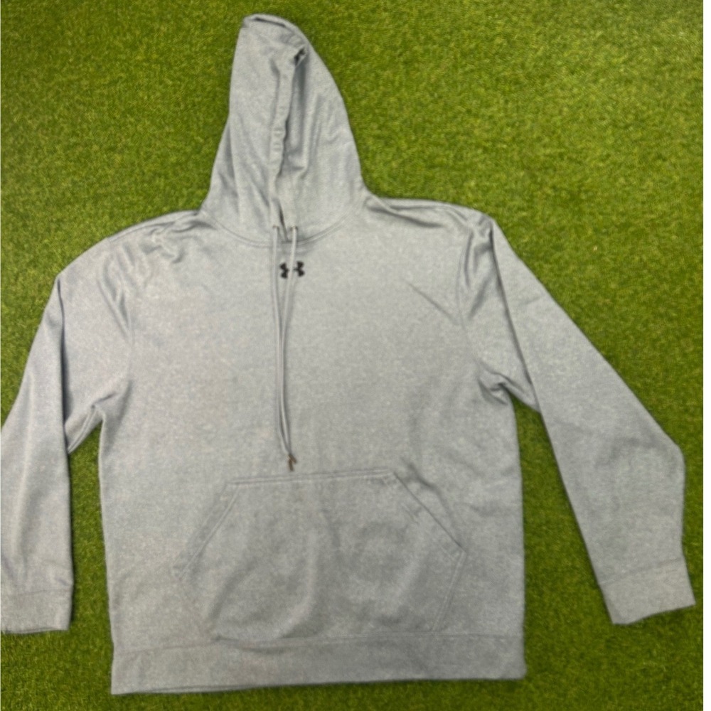 Under Armour Mens Hoodie Gray Heather Pullover Sweatshirt XL Logo Training